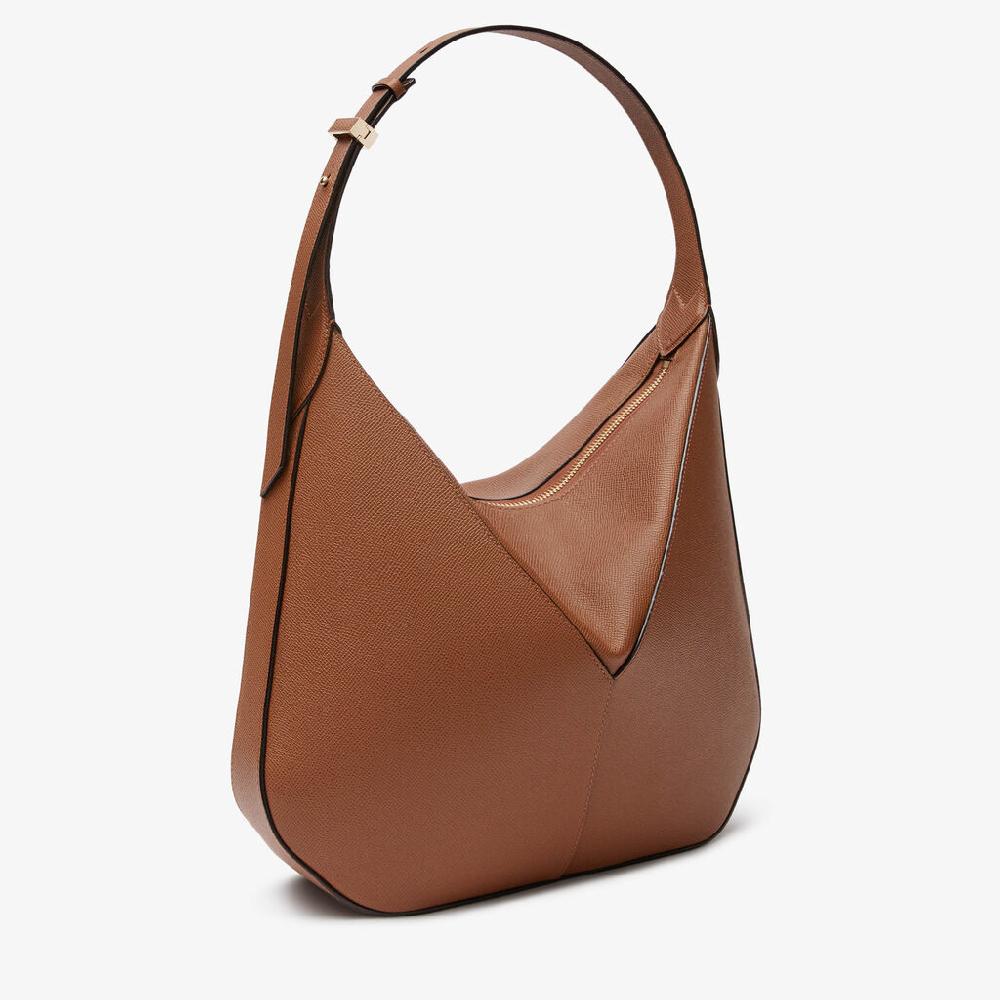 Valextra Borsa hobo da Donna di Lusso in pelle Marrone | Valextra Vivi Vendita Economica