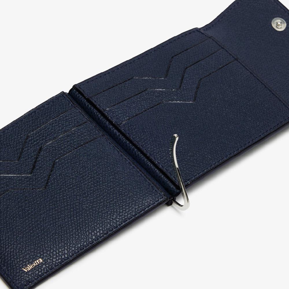 Valextra Portafoglio fermasoldi da Uomo in Pelle Blu | Valextra In Saldo