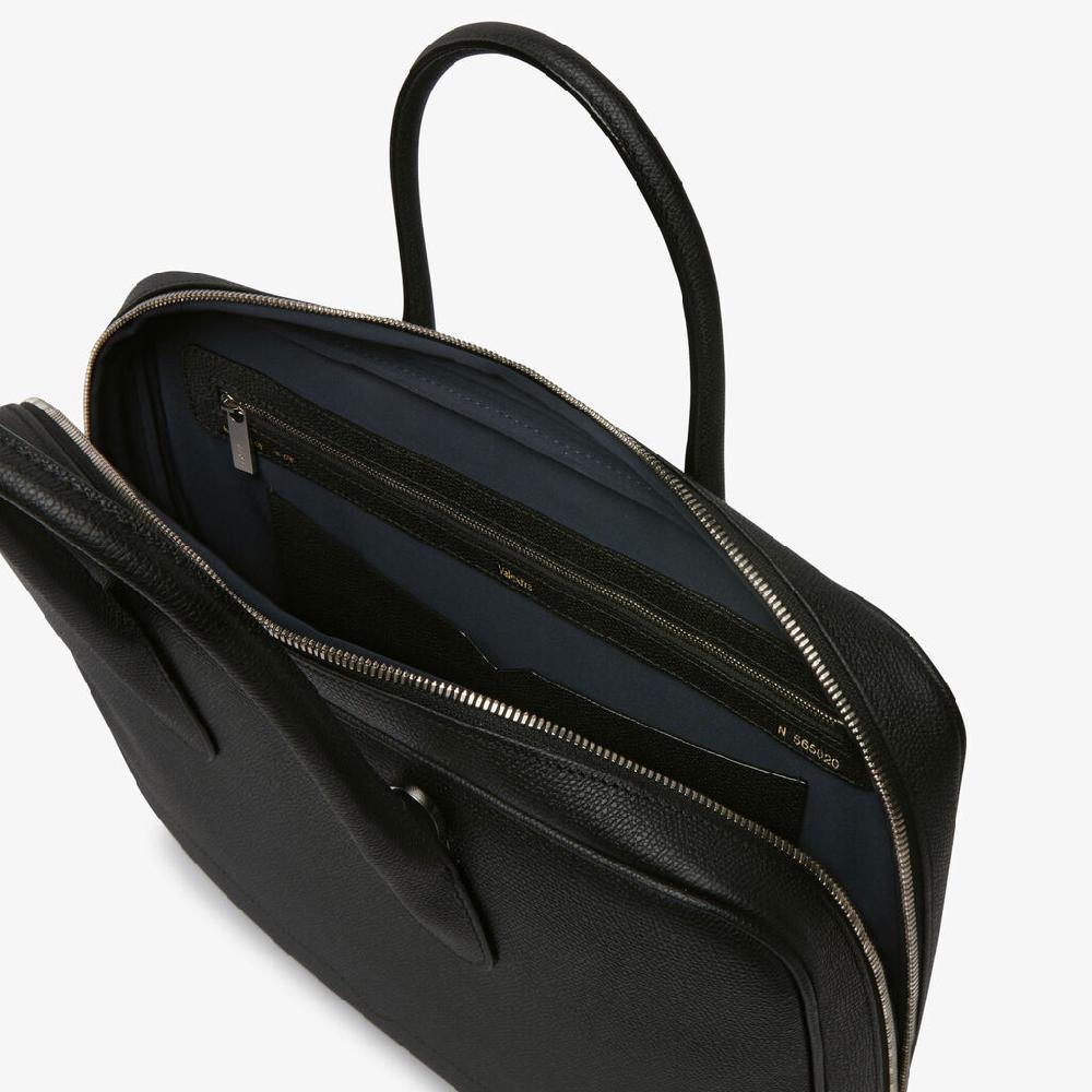 Valextra Laptop bag da Uomo in Pelle Nera di Lusso | Valextra My Logo Moda