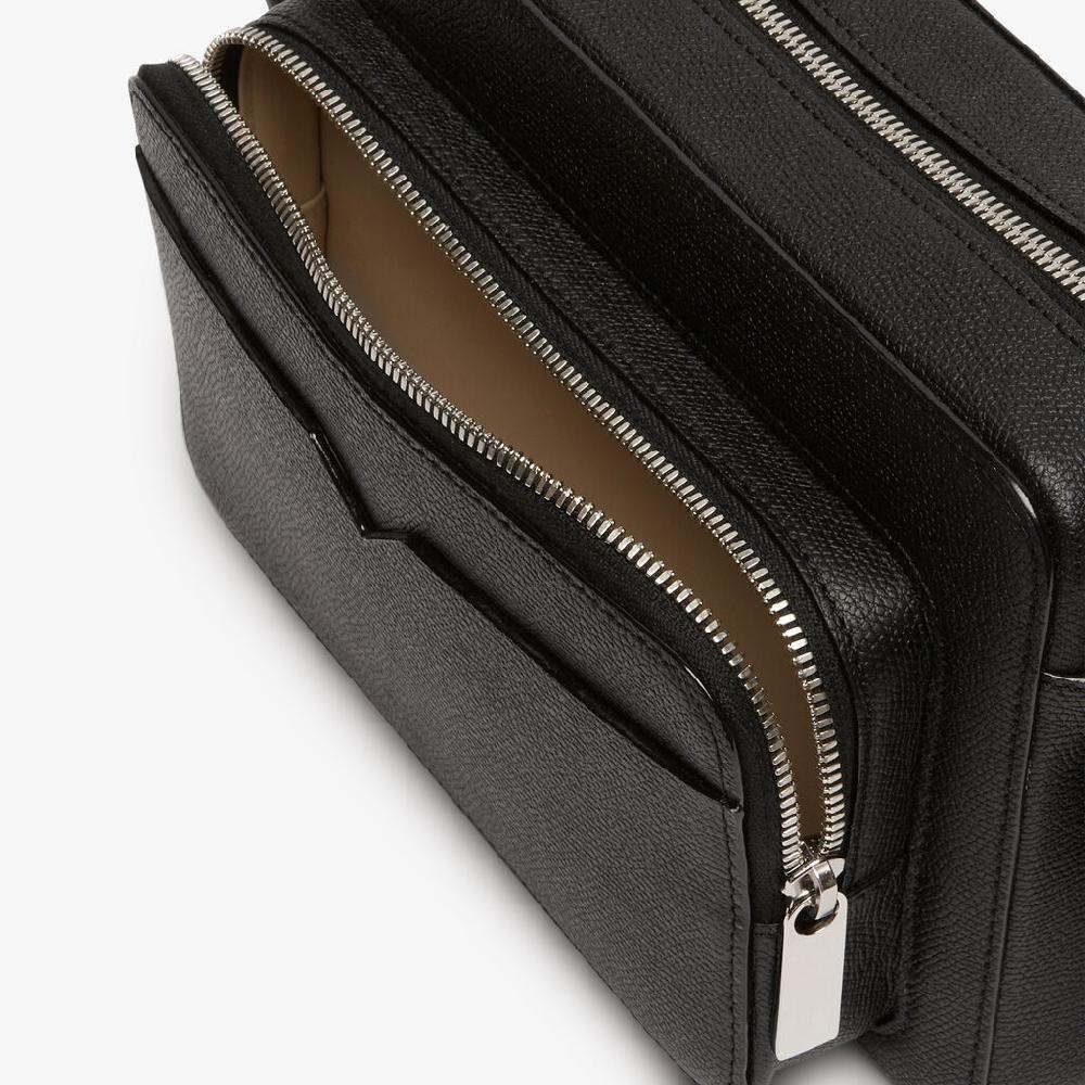Valextra Borsa compatta Reporter in Pelle Nera | Valextra V-Line In Linea