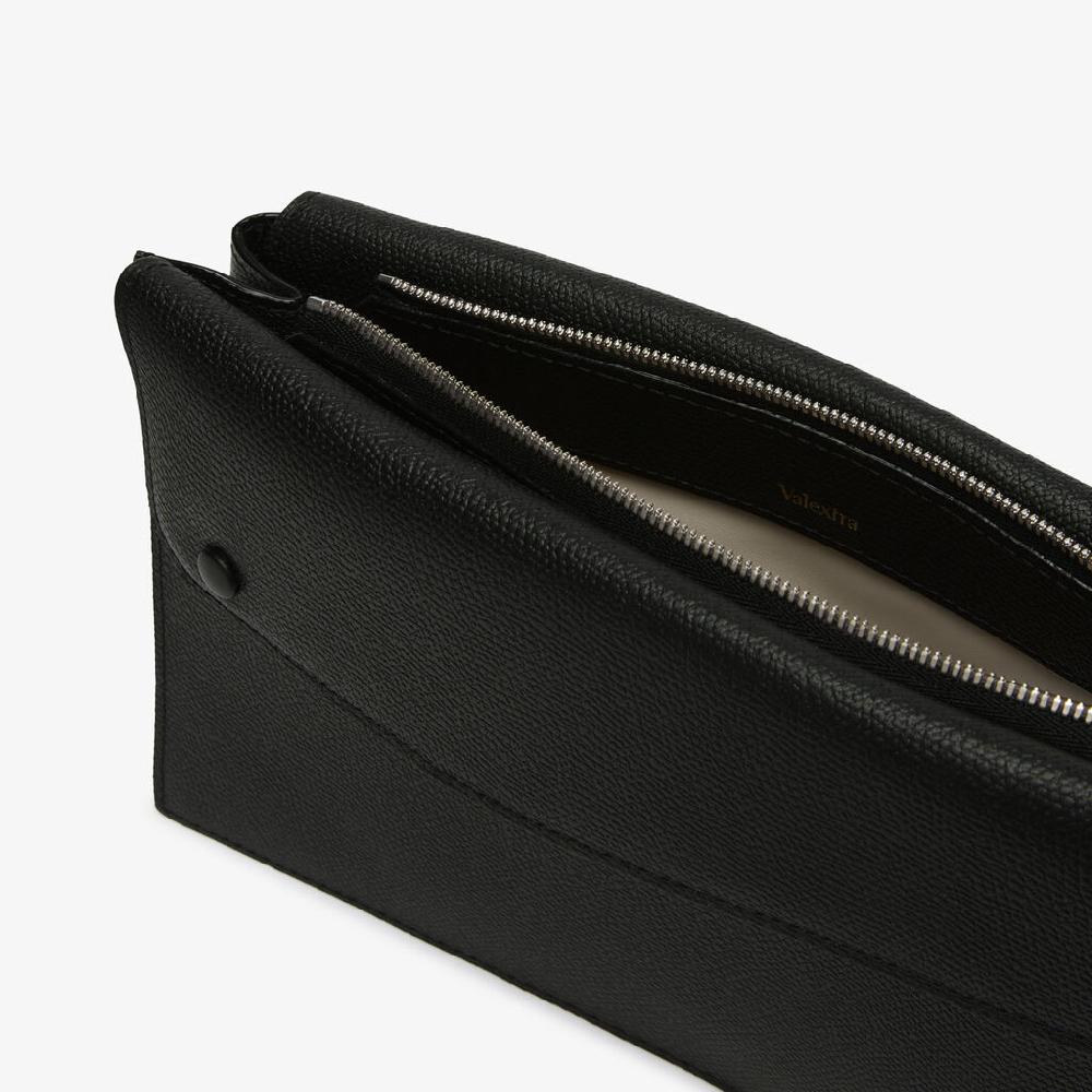 Valextra Borsa a tracolla da Uomo in Pelle Nera | Valextra Pocket Qualità