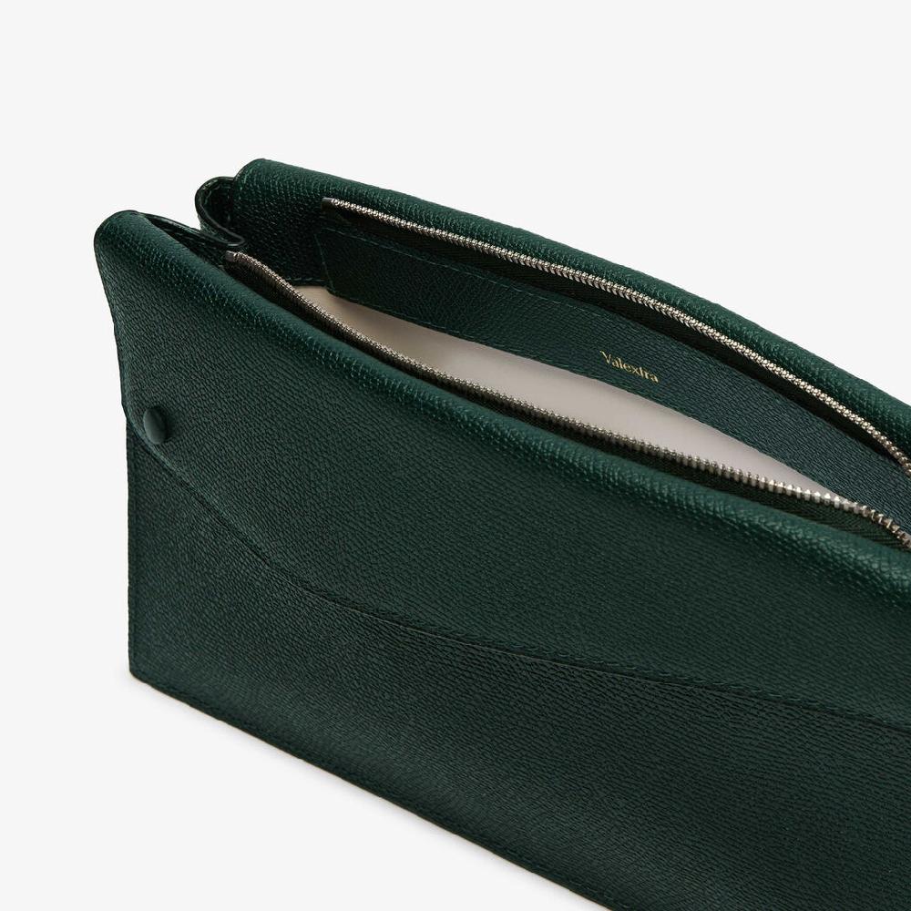 Valextra Borsa tracolla da Uomo di Lusso in Pelle Verde | Valextra Pocket Promozione