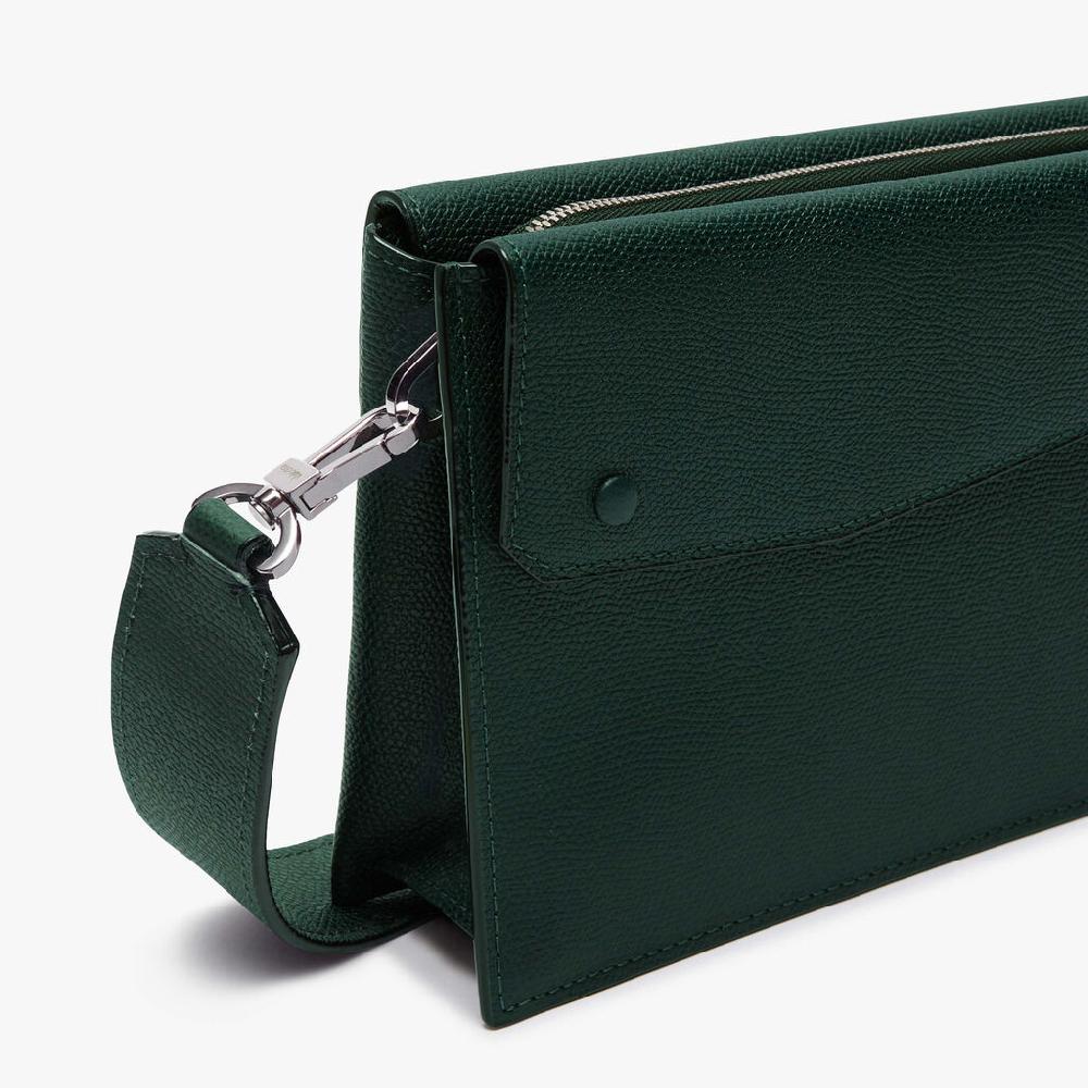 Valextra Borsa tracolla da Uomo di Lusso in Pelle Verde | Valextra Pocket Promozione