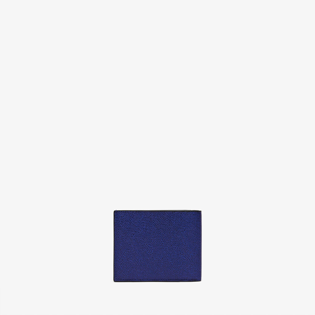 Valextra Portafoglio Bifold in Pelle Blu con portamonete | Valextra Shopping Online