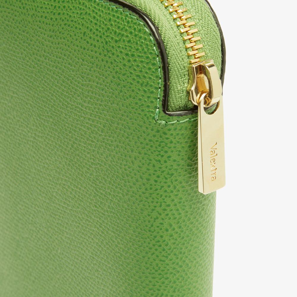 Valextra Portafoglio da Donna di Lusso in Pelle Verde | Valextra Zip Around Novità