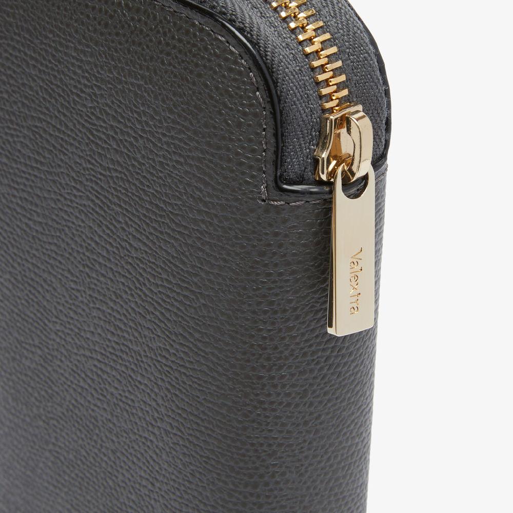 Valextra Portafoglio da Donna di Lusso in Pelle Grigia | Valextra Zip Around Presa