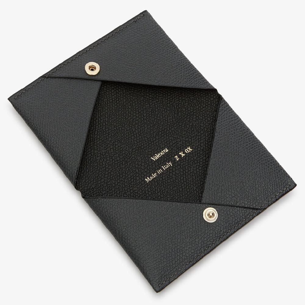 Valextra Porta carte da Uomo di Lusso in Pelle Grigia e Nera | Valextra Online