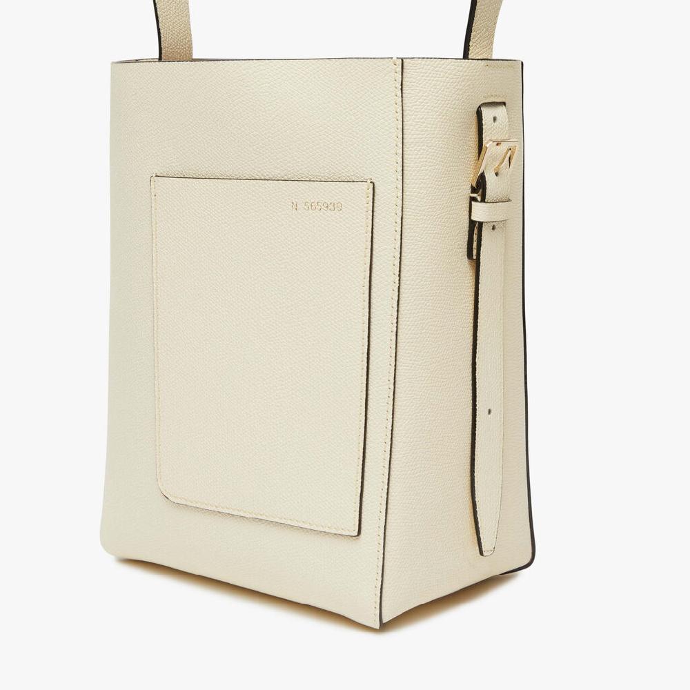 Valextra Borsa a secchiello da Donna Mini in Pelle Bianca | Valextra Soft Offerte