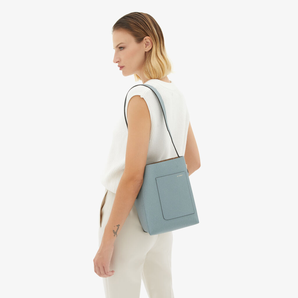 Valextra Borsa a secchiello da Donna Mini in Pelle Azzurra | Valextra Soft Hotsell