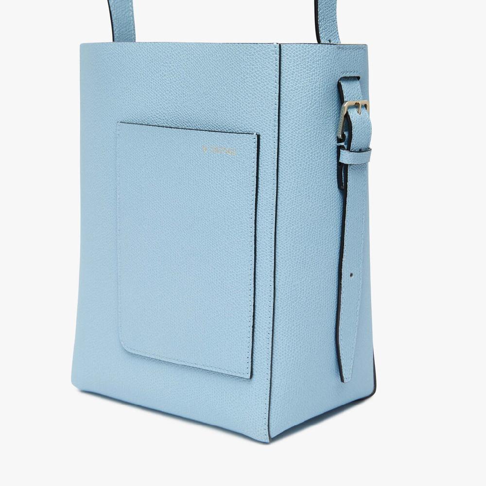 Valextra Borsa a secchiello da Donna Mini in Pelle Blu | Valextra Soft Vendita Economica