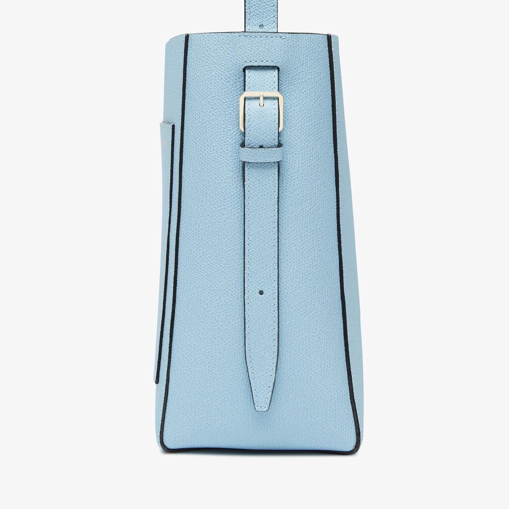 Valextra Borsa a secchiello da Donna Mini in Pelle Blu | Valextra Soft Vendita Economica