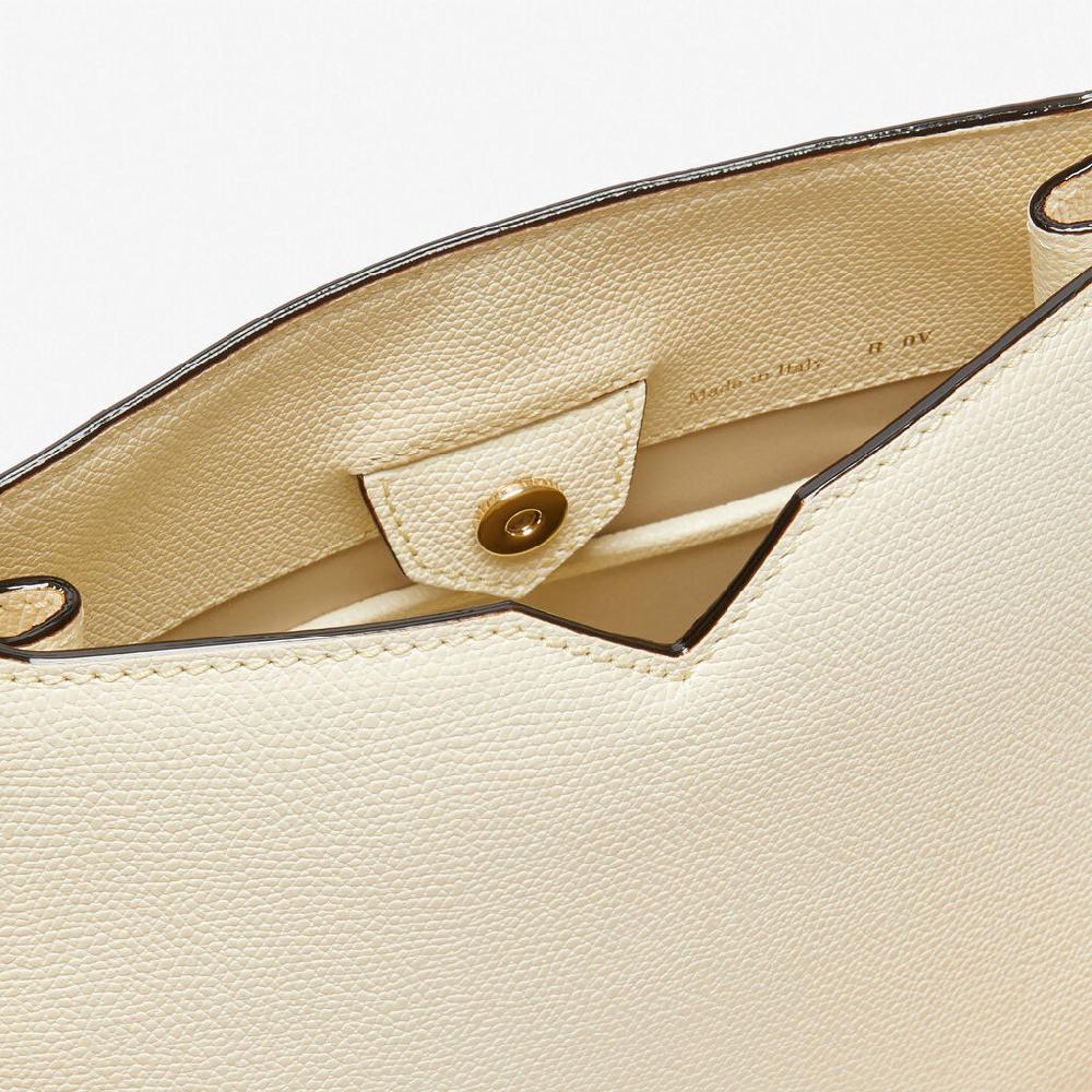 Valextra Borsa a spalla Mini in Pelle Bianca | Valextra Hobo Saldi Di Fabbrica