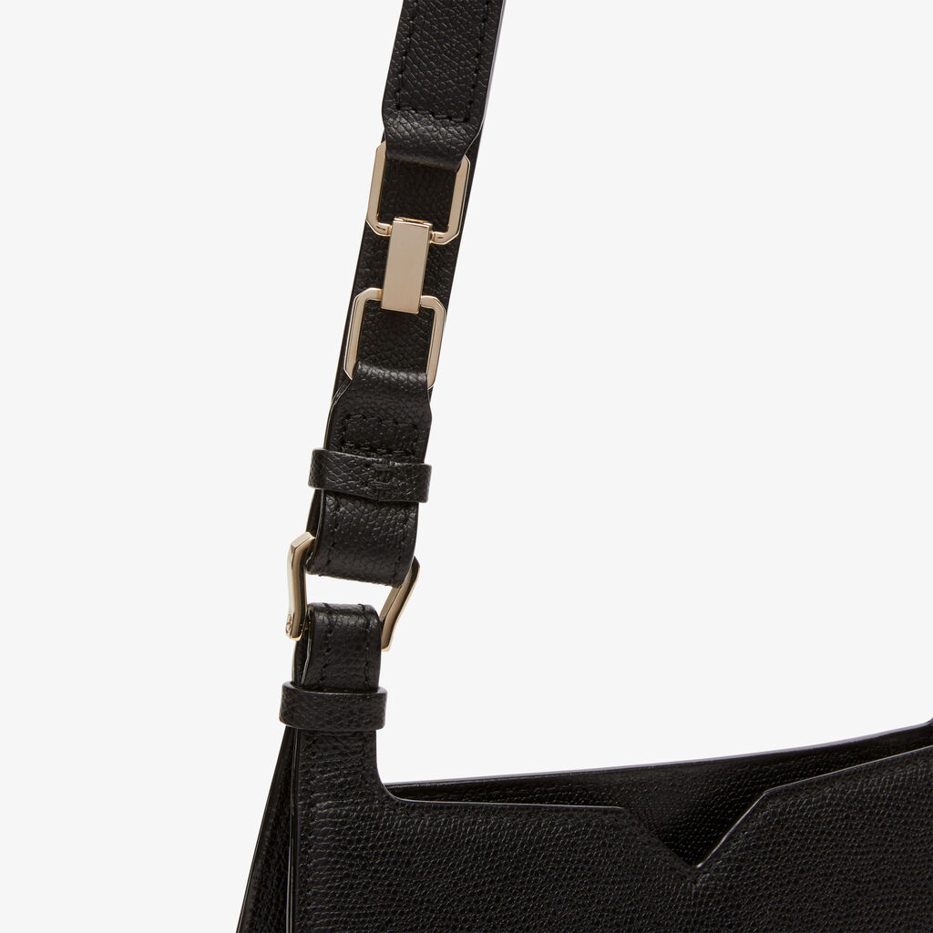 Valextra Borsa a spalla Mini in Pelle Nera | Valextra Hobo Vendite Flash