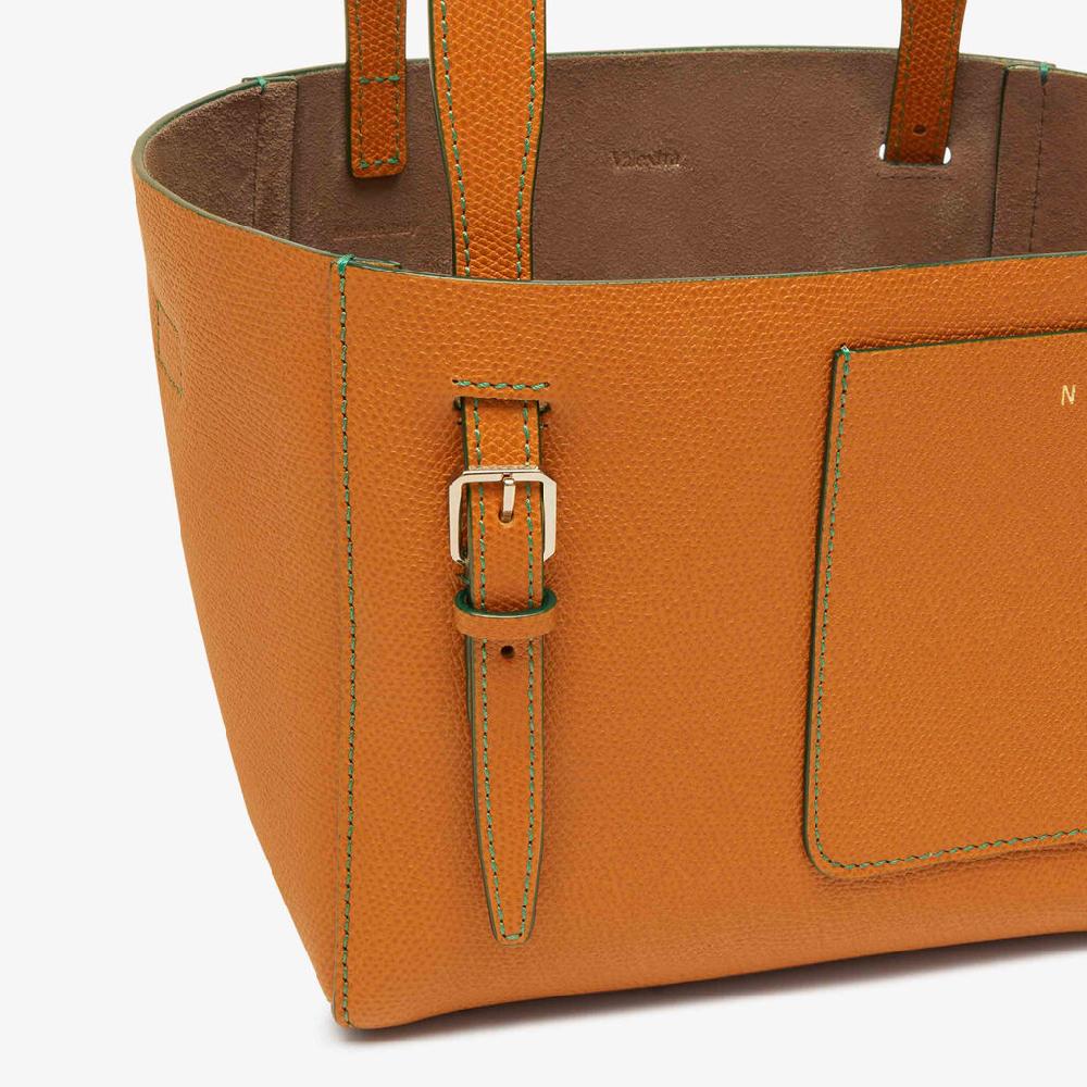 Valextra Borsa Secchiello da Donna in Pelle Marrone rigida | Valextra Soft In Saldo