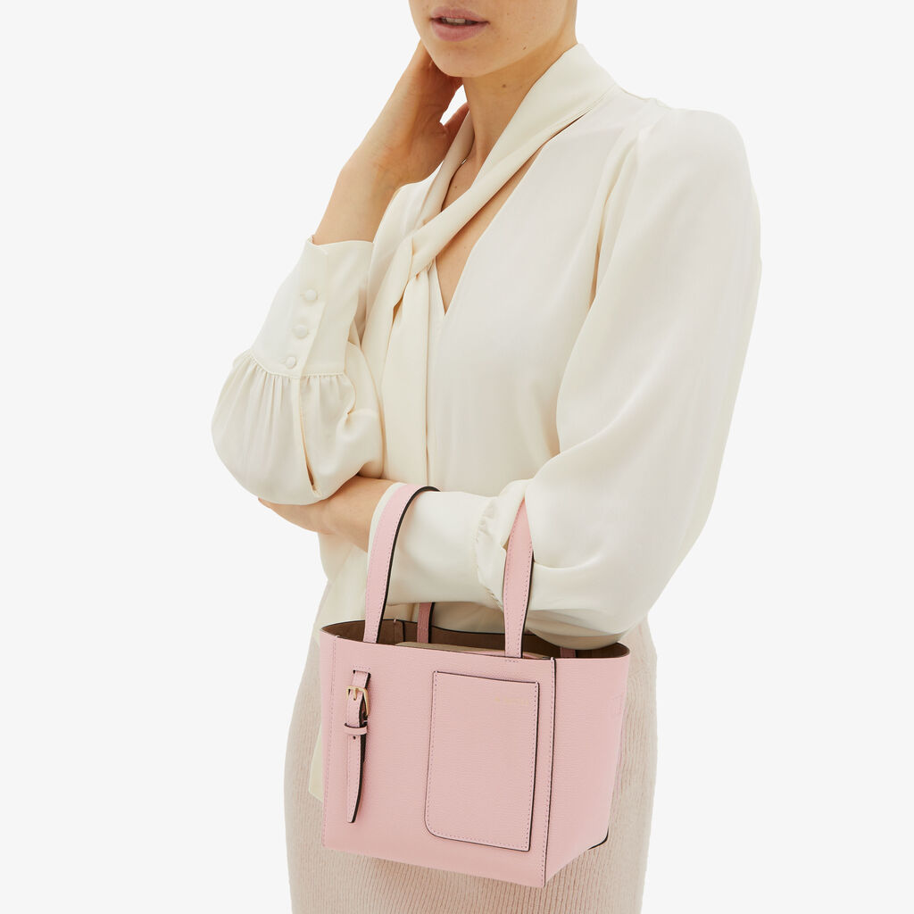 Valextra Borsa Secchiello da Donna di Lusso in Pelle Rosa | Valextra Soft Nuova