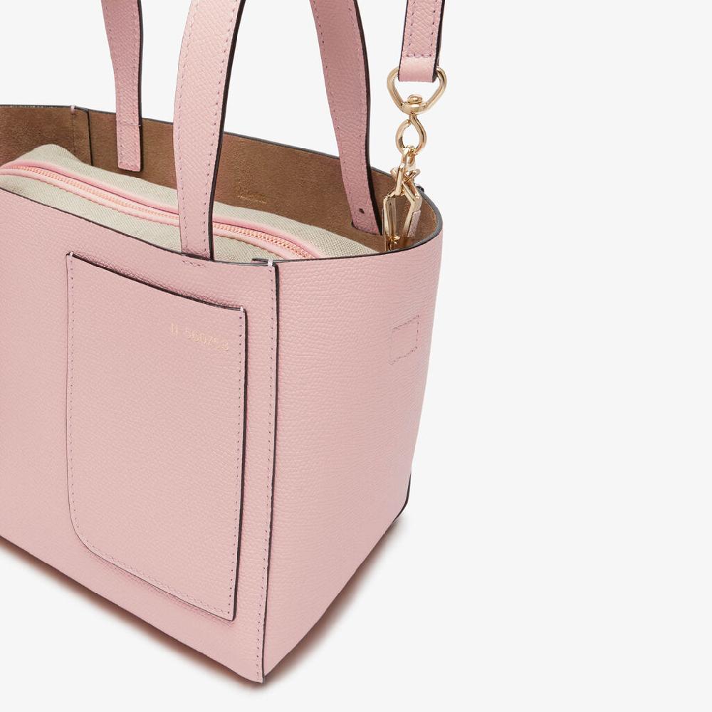 Valextra Borsa Secchiello da Donna di Lusso in Pelle Rosa | Valextra Soft Nuova