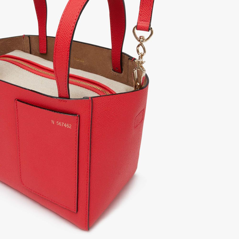 Valextra Borsa a secchiello da Donna in Pelle Rossa | Valextra Soft Moda