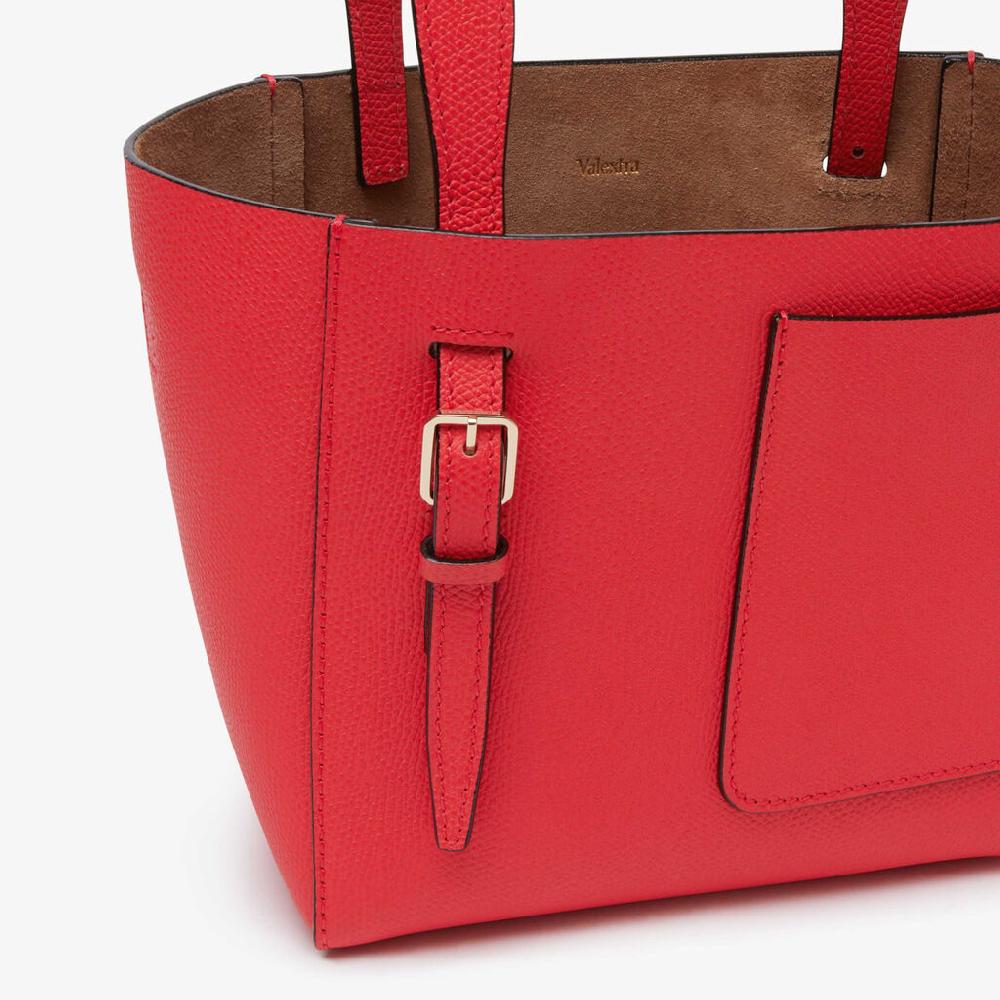 Valextra Borsa a secchiello da Donna in Pelle Rossa | Valextra Soft Moda