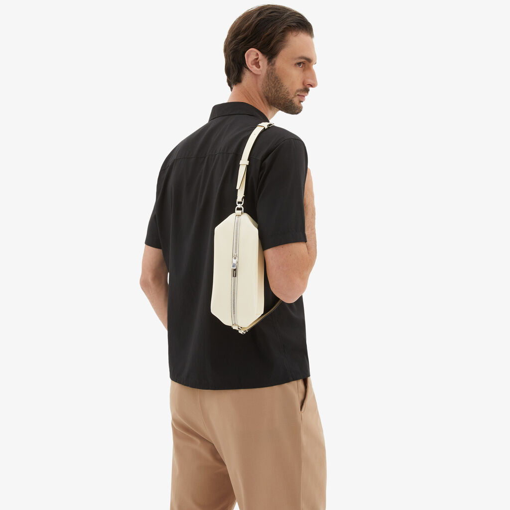 Valextra Borsa Origami Mini da Uomo in Pelle Bianca | Valextra Italia