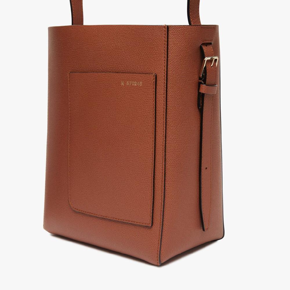Valextra Borsa a secchiello da Donna Mini in Pelle Marrone | Valextra Soft Nuovo