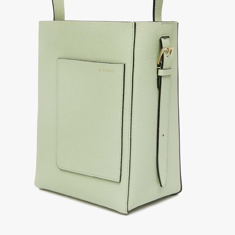 Valextra Borsa a secchiello da Donna Mini in Pelle Verde | Valextra Soft Qualità