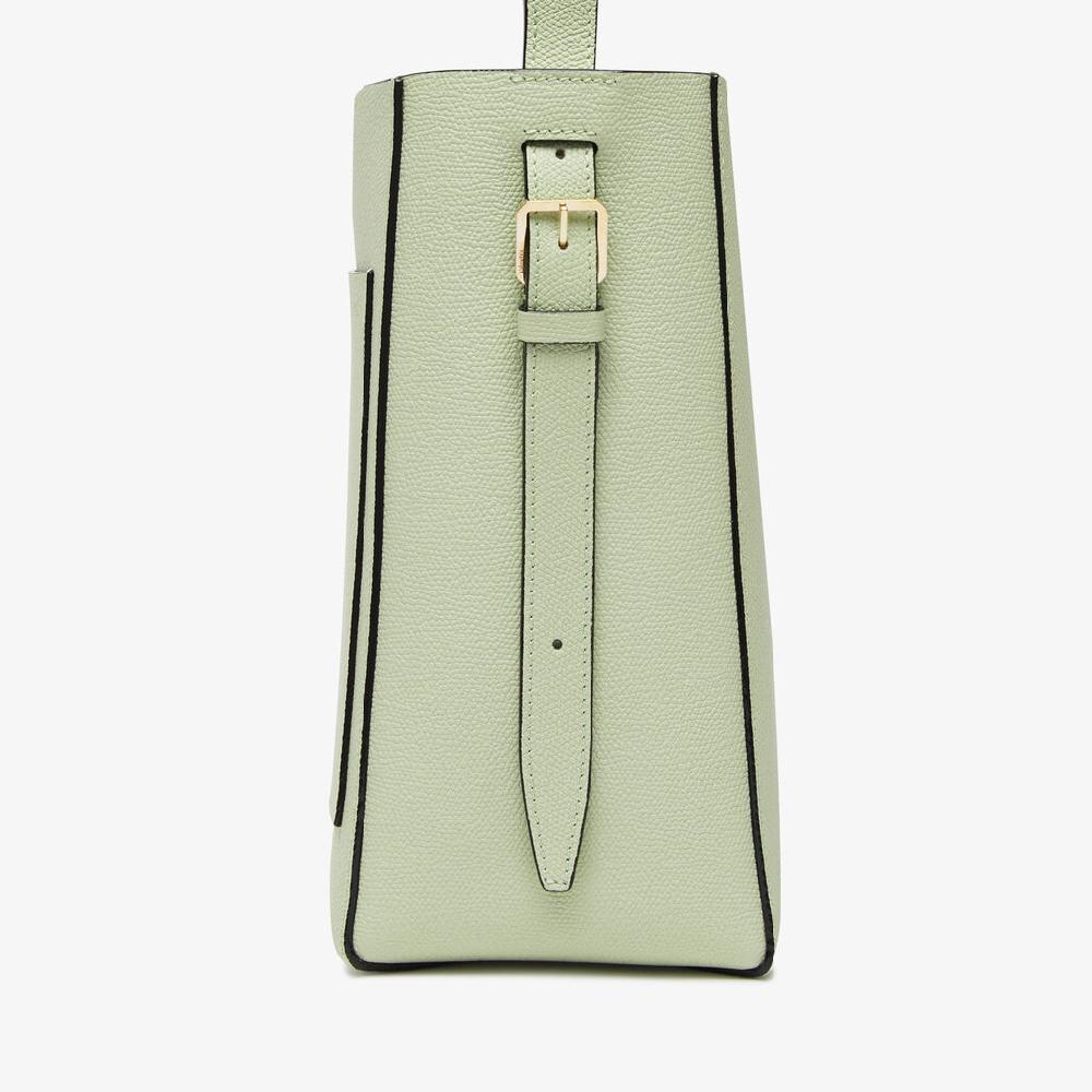 Valextra Borsa a secchiello da Donna Mini in Pelle Verde | Valextra Soft Qualità