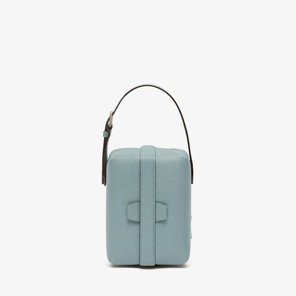 Valextra Valextra Tric Trac: Borsa a mano Mini in Pelle Blu Promozione