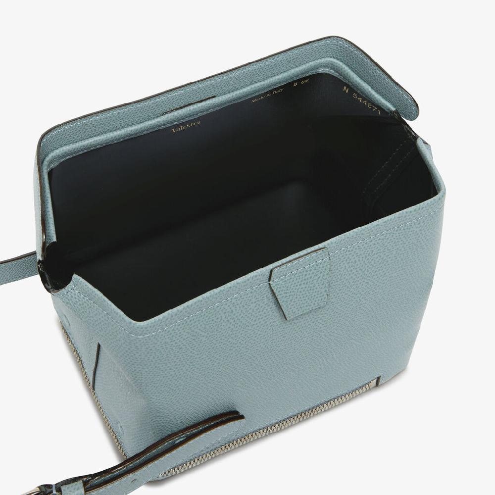 Valextra Valextra Tric Trac: Borsa a mano Mini in Pelle Blu Promozione