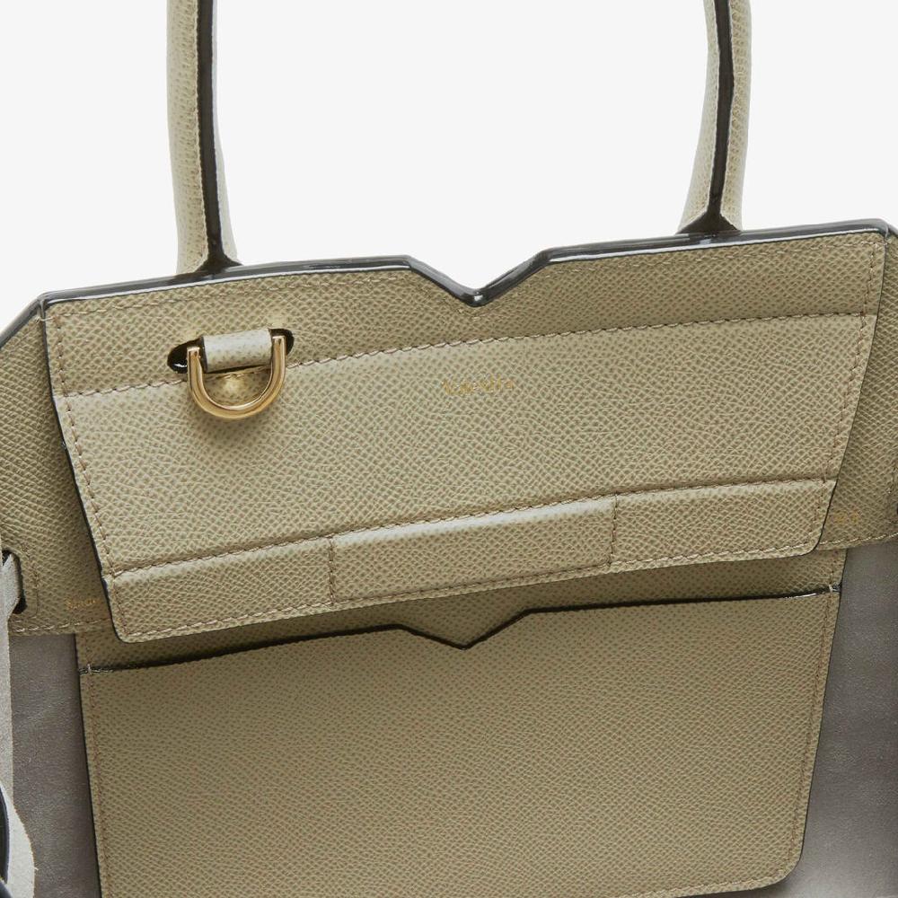 Valextra Borsa a due manici Donna Mini in Pelle Verde tundra | Valextra Pezzi Unici