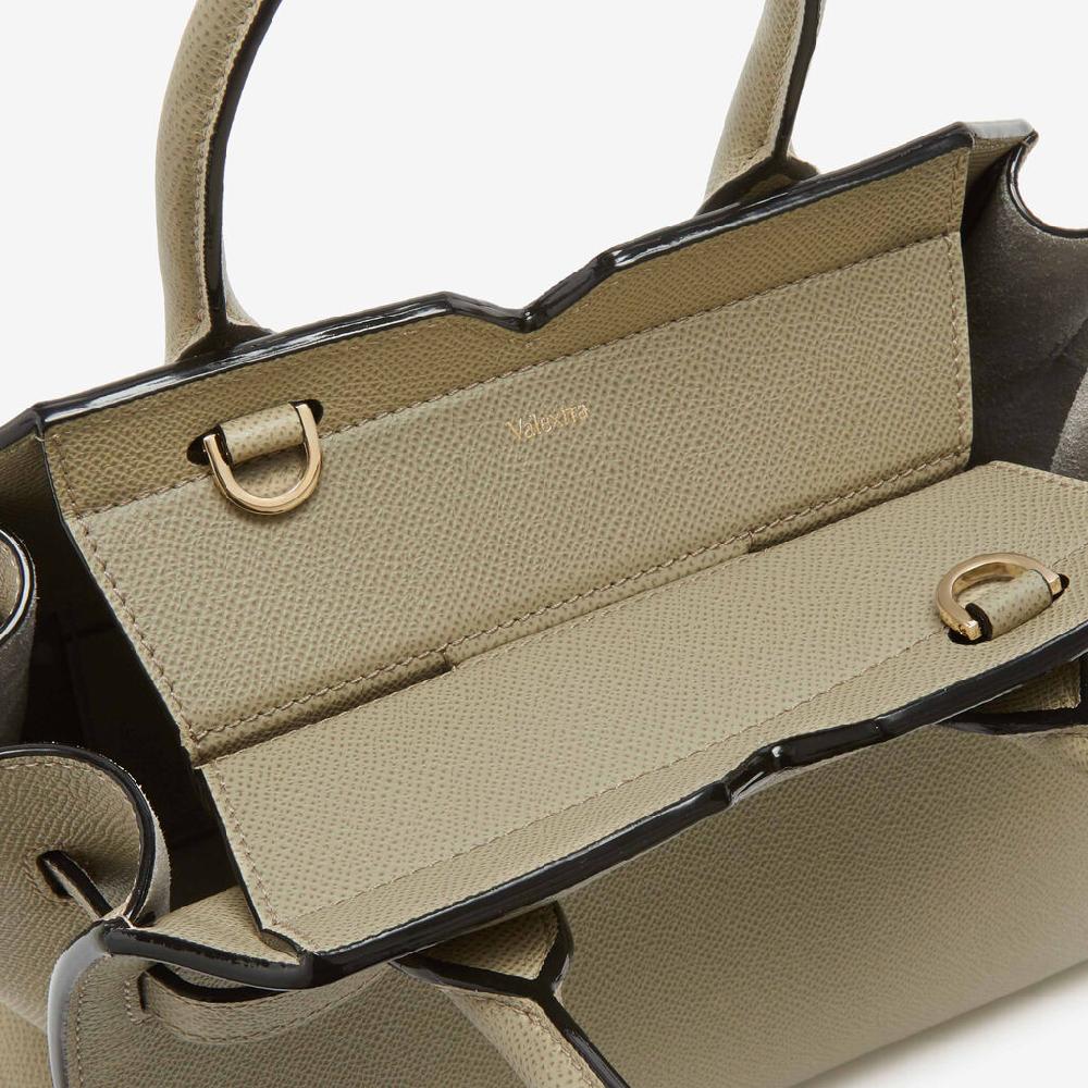 Valextra Borsa a due manici Donna Mini in Pelle Verde tundra | Valextra Pezzi Unici