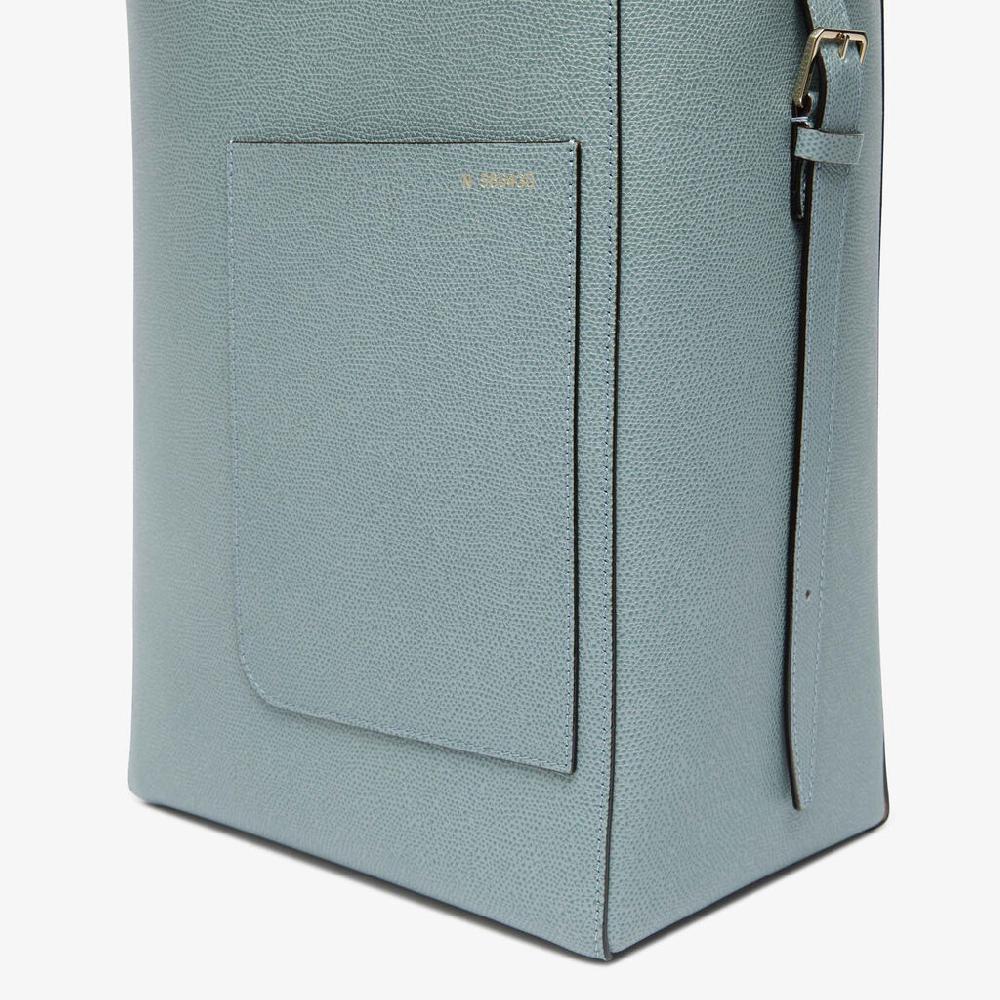 Valextra Borsa a secchiello da Donna in Pelle Azzurra | Valextra Soft Promozione