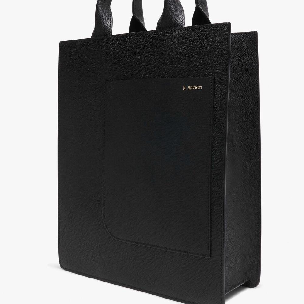 Valextra Borsa a mano da Donna di Lusso in Pelle Nera | Valextra Boxy Shopping Online