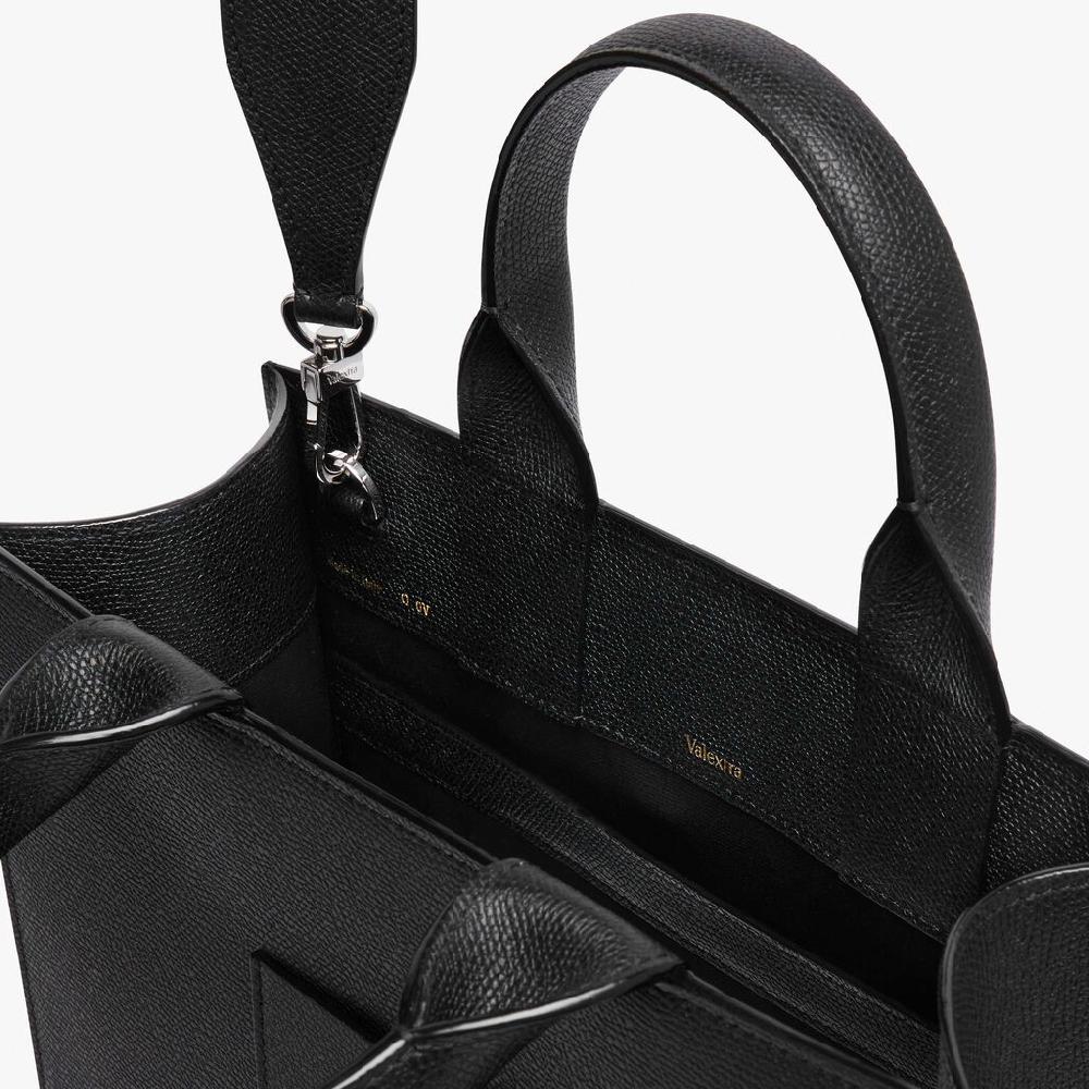 Valextra Borsa a mano da Donna di Lusso in Pelle Nera | Valextra Boxy Shopping Online