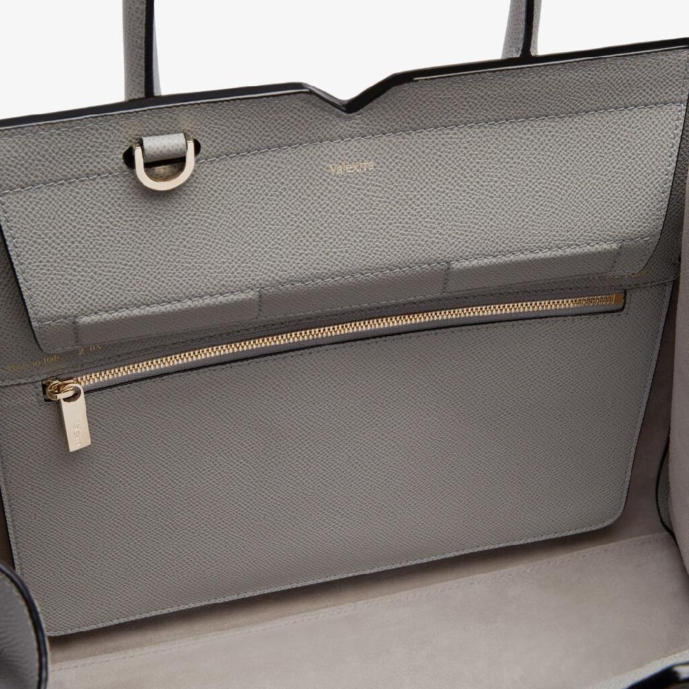 Valextra Borsa a due manici Donna di Lusso in Pelle Grigia chiara | Valextra Affare Del Giorno