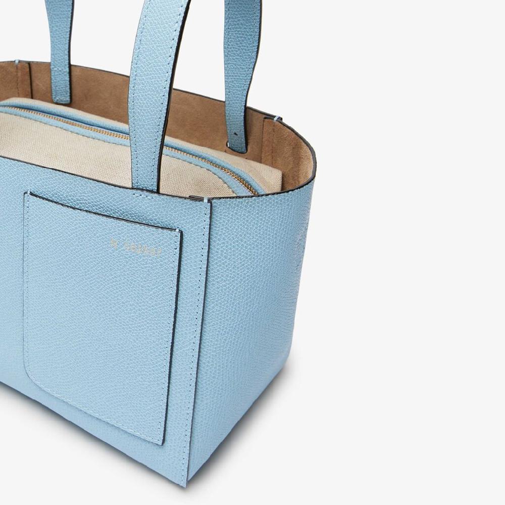 Valextra Borsa a secchiello da Donna in Pelle rigida Blu | Valextra Soft Sottocosto