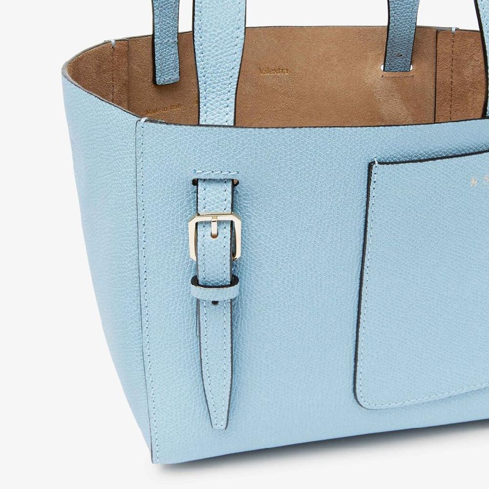 Valextra Borsa a secchiello da Donna in Pelle rigida Blu | Valextra Soft Sottocosto