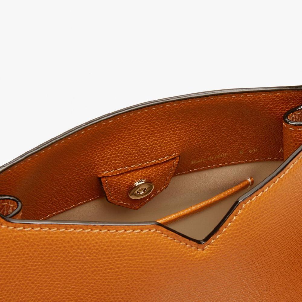 Valextra Borsa a spalla Mini in Pelle Marrone | Valextra Hobo Presa