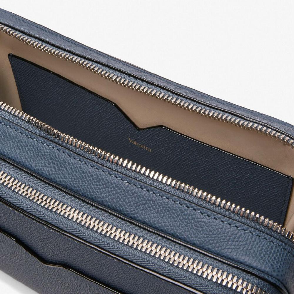 Valextra Borsa a tracolla da Uomo in Pelle Grigia | Valextra V-Line Economico