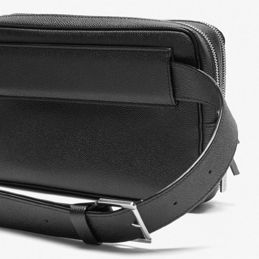 Valextra Marsupio a tracolla in Pelle Nera | Valextra V-Line Outlet