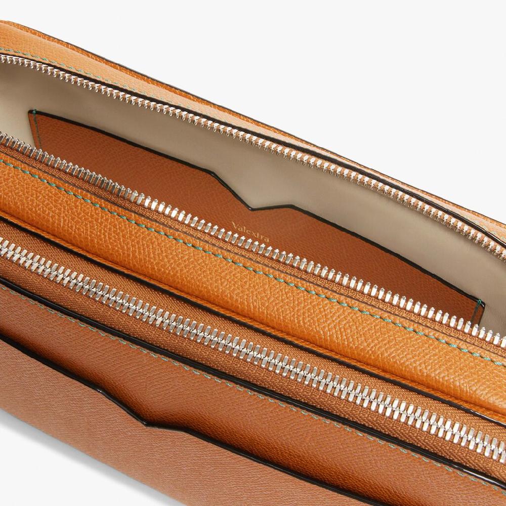 Valextra Marsupio a tracolla in Pelle Marrone | Valextra V-Line In Vendita