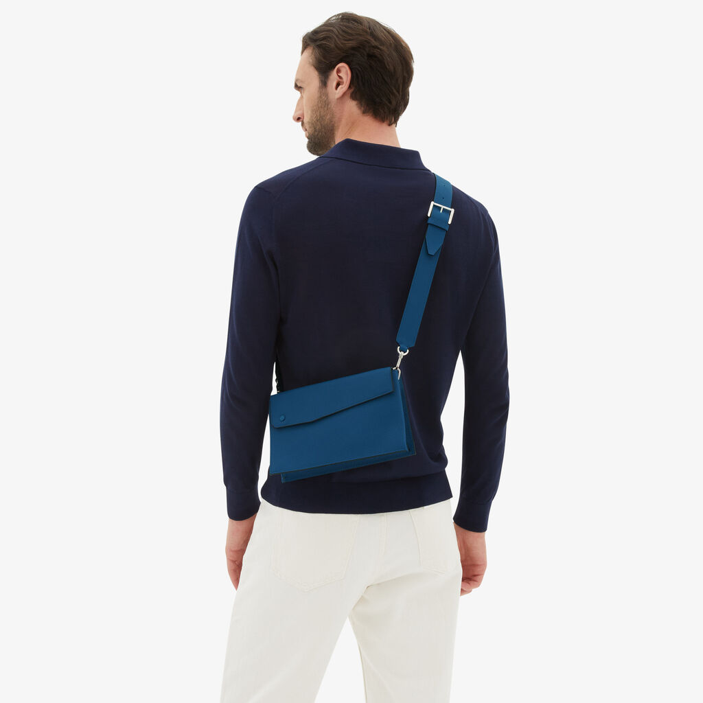 Valextra Borsa a tracolla da Uomo Mini in Pelle Blu | Valextra Pocket Hotsell