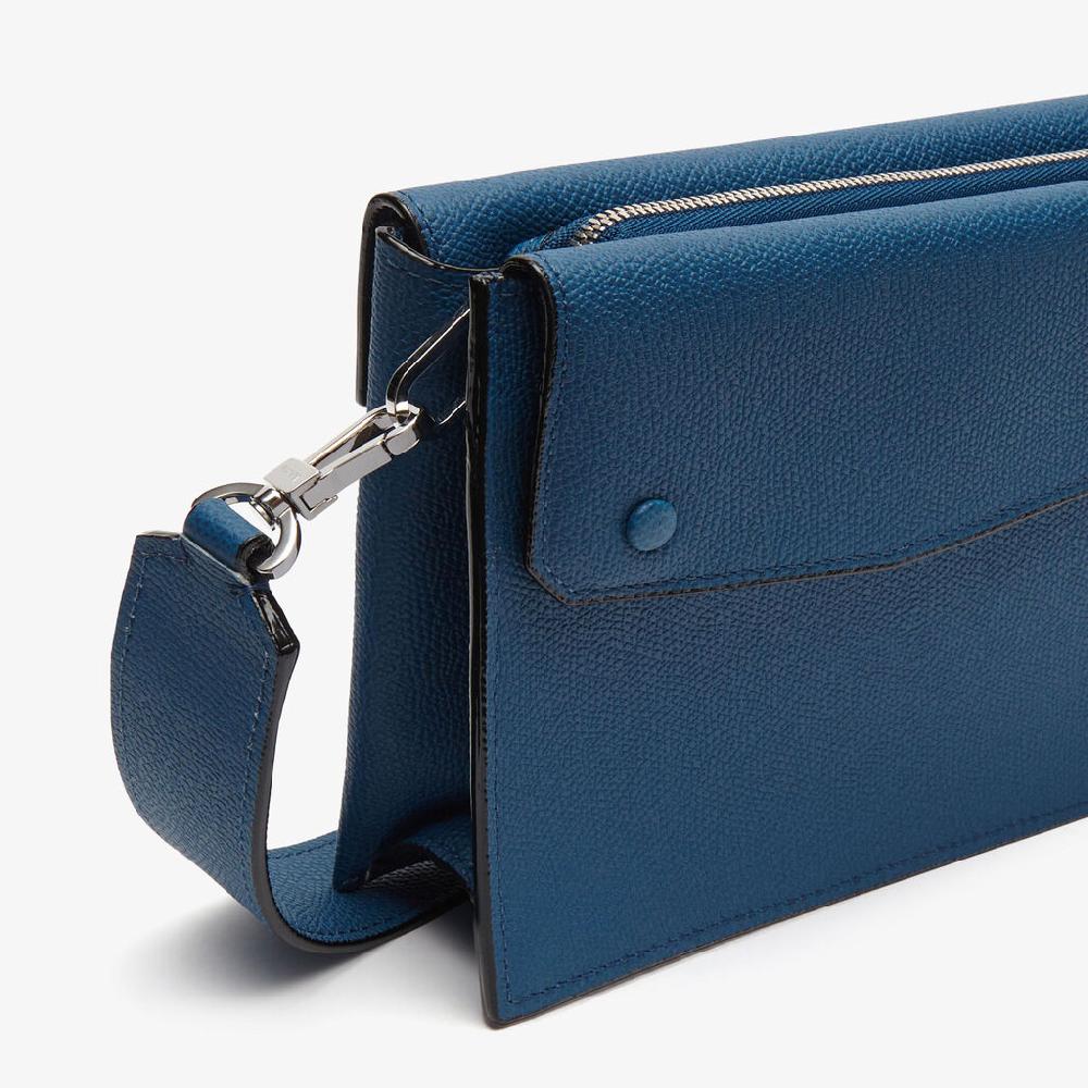 Valextra Borsa a tracolla da Uomo Mini in Pelle Blu | Valextra Pocket Hotsell