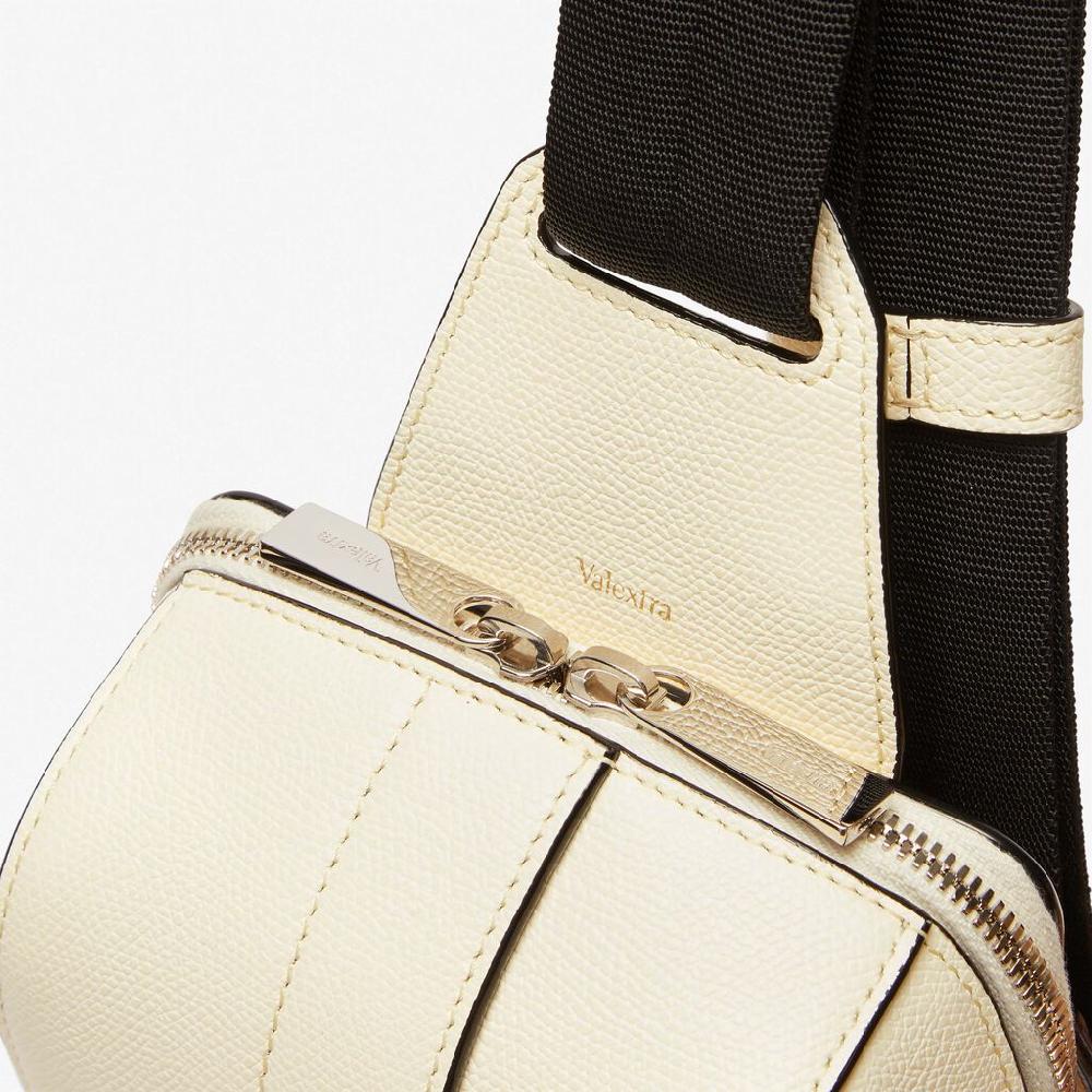 Valextra Zaino monospalla compatto in Pelle Bianca | Valextra V-Line Vendite Flash