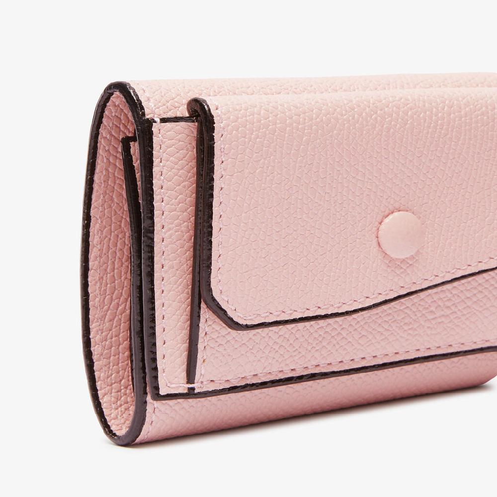 Valextra Portafoglio piccolo con portamonete in Pelle Rosa | Valextra Italia