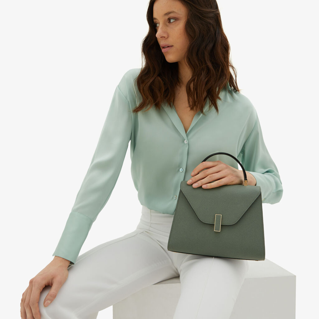Valextra Borsa a mano da Donna in Pelle Verde di Lusso | Valextra Iside Vendita