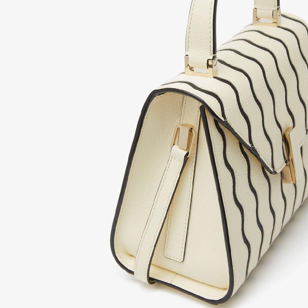 Valextra Borsa a mano Donna Mini in Pelle Bianca e Nera | Valextra Iside Negozi Online