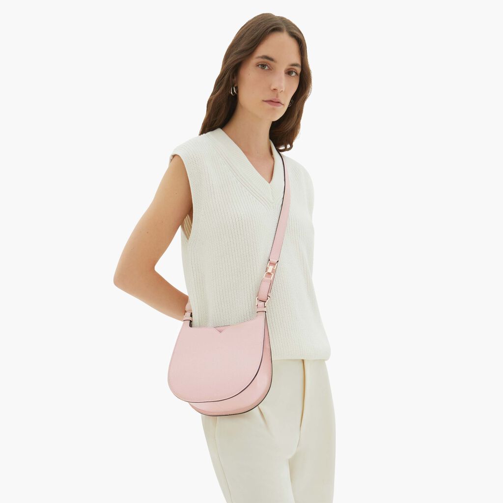 Valextra Borsa a spalla Mini in Pelle Rosa | Valextra Hobo Promozione Limitata