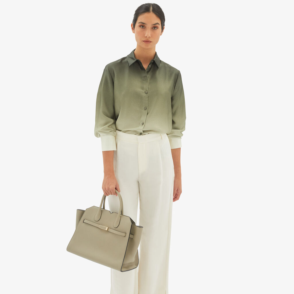 Valextra Borsa due manici Donna di Lusso in pelle Verde tundra | Valextra Fino Al -60%