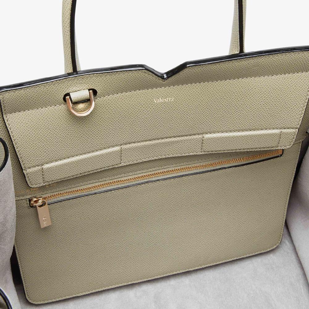 Valextra Borsa due manici Donna di Lusso in pelle Verde tundra | Valextra Fino Al -60%