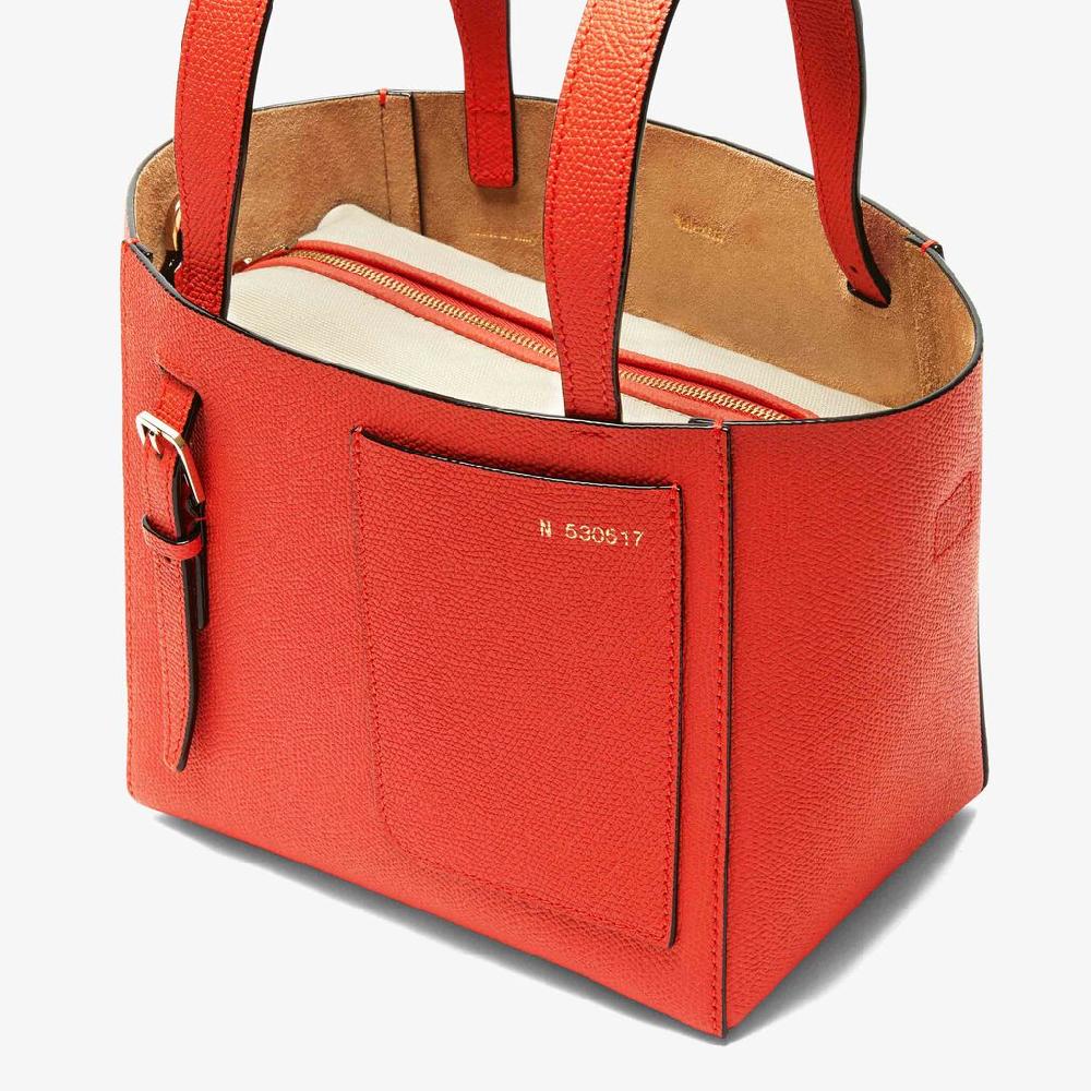 Valextra Borsa a secchiello in Pelle Rossa Papavero | Valextra Soft Affare Del Giorno
